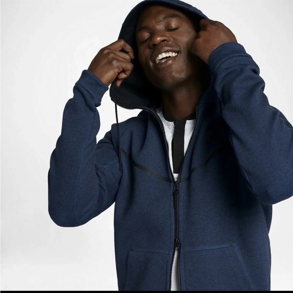 SOLD: Nike Tech Fleece Windrunner Obsidian Blue Tracksuit M 805144 + 805162 451 - Picture 8 of 13